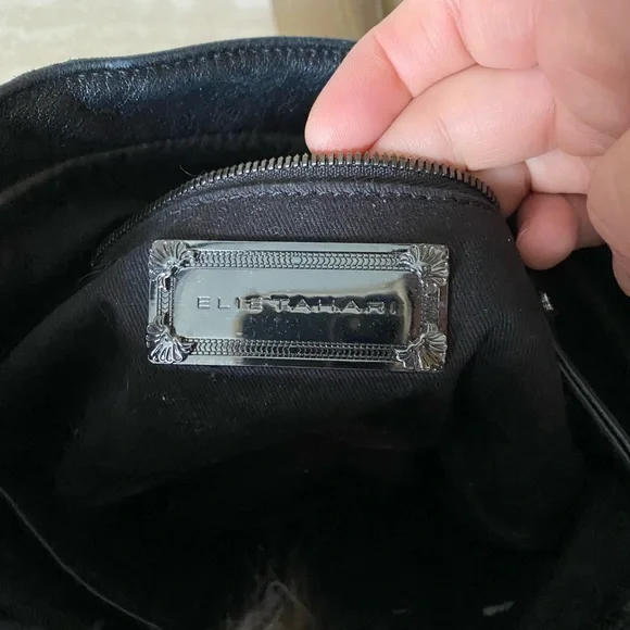 ELIE TAHARI Lamb leather and fox-fur accent cross-body bag - Picture 4 of 5